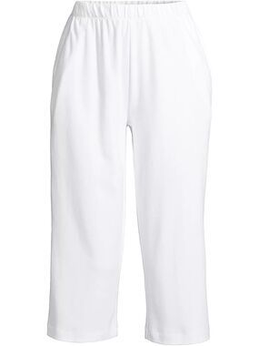 Land’s End Women’s White Elastic-Waist Crop Pants